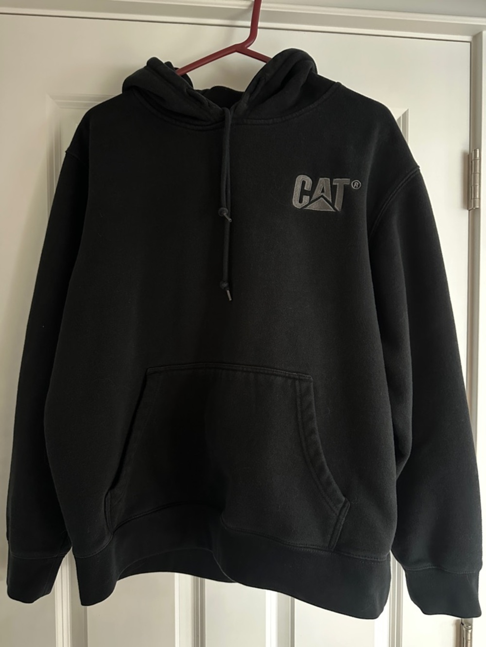 Black CAT (Caterpillar) Logo Hooded Heavyweight Sweatshirt